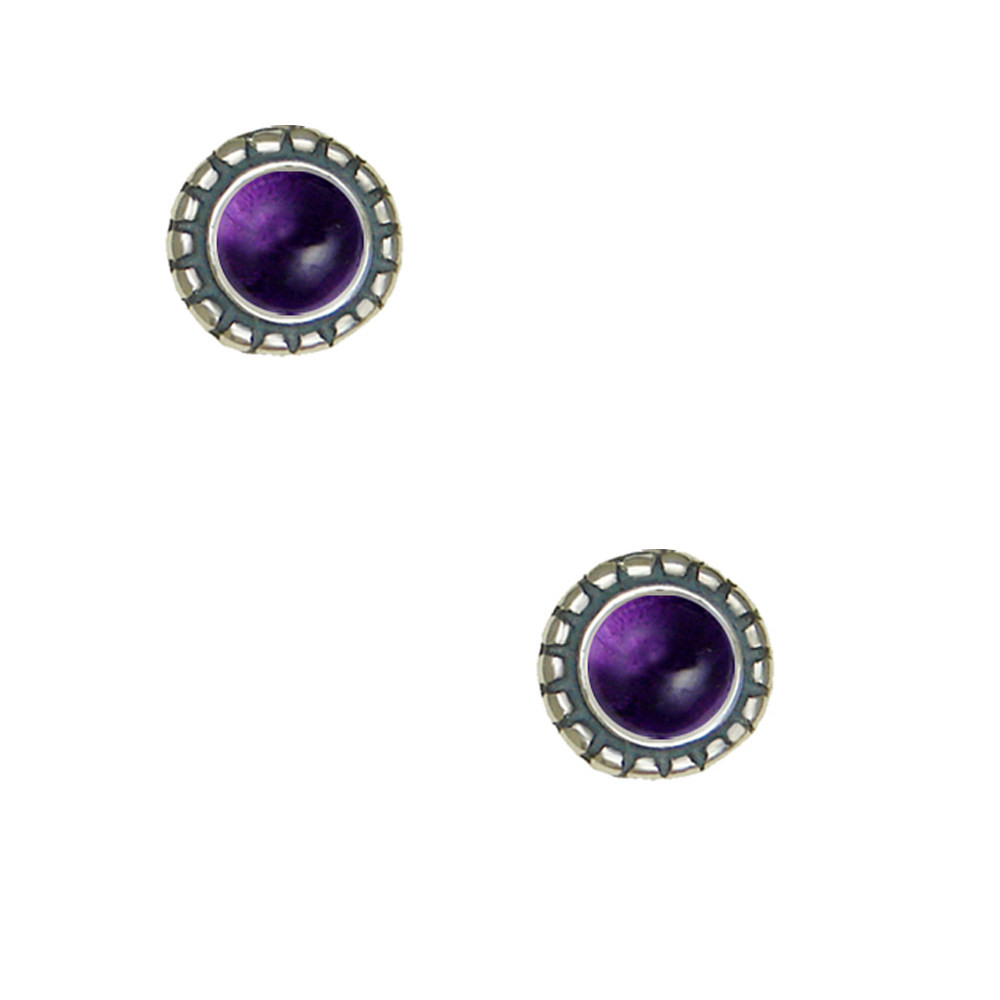 Sterling Silver Little Amethyst Post Stud Earrings